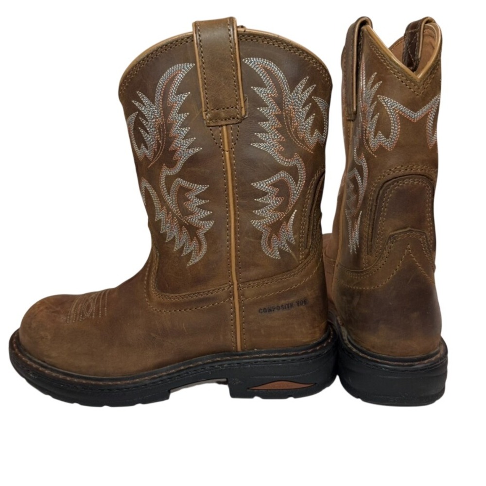 Ariat Work Boots  Brown Leather Composite Toe Western Electrical Protection 6.5